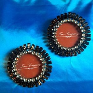 Bejeweled Jewel Glam Accent Posh Luxury Circle Mini Picture Frame Set